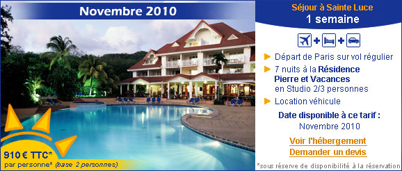 Vacances Martinique Résidence Pierre et Vacances - Novembre 2010