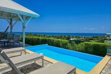 Location villa Topaze 2 chambres 4 personnes vue sur mer piscine à St François en Guadeloupe - piscine mer