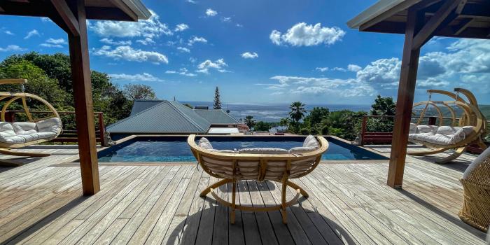Location Villa 3 chambres Bouillante Guadeloupe-vue mer