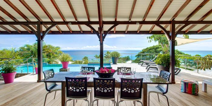 Location Guadeloupe - Villa prestige Antilles - Vue mer avec piscine en Guadeloupe