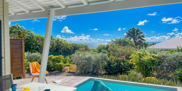 Villa 1 chambre pour 2 personnes avec piscine vue mer Ste Anne Guadeloupe
