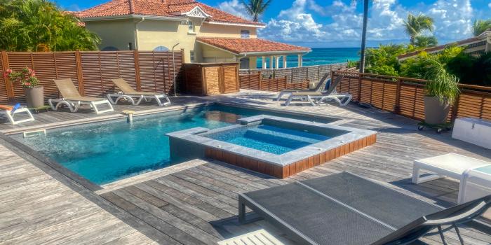 Guadeloupe beachfront villa rental - Pool and ocean view