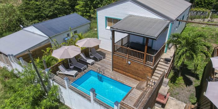 Location villa piscine vue mer Vieux Habitants Guadeloupe_Ensemble