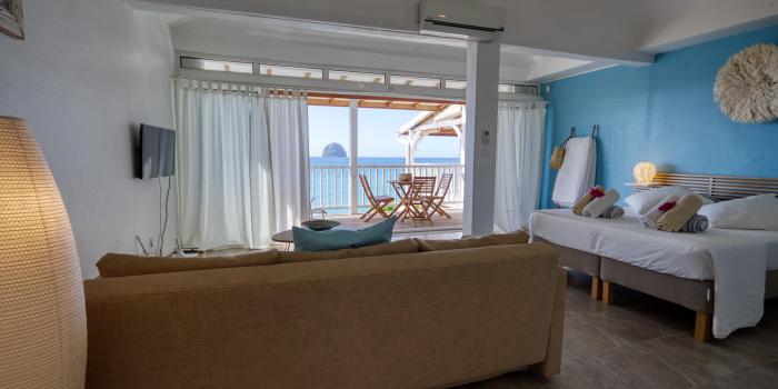 Location vacances Martinique - Studio vue mer le diamant séjour 2