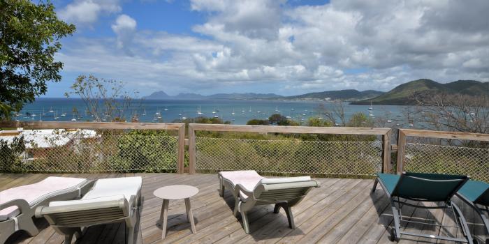 Location vacances Martinique - Studio 2 personnes Sainte-Anne Martinique - Terrasse et vue mer