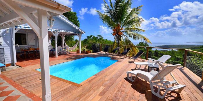 Location villa vue mer piscine Martinique
