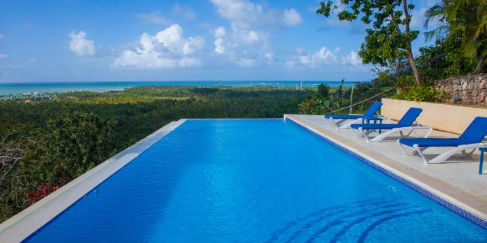Location villa Las Terrenas - La piscine avec vue mer