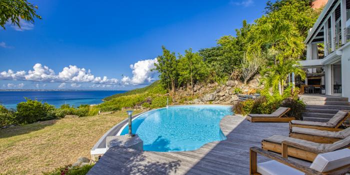 Saint Martin luxury villa rentals - 7 bedrooms for 14 guests - Pool and view over the ocean