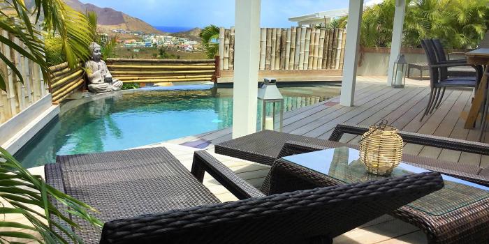 St Martin villa rental - Sea view from the pooll