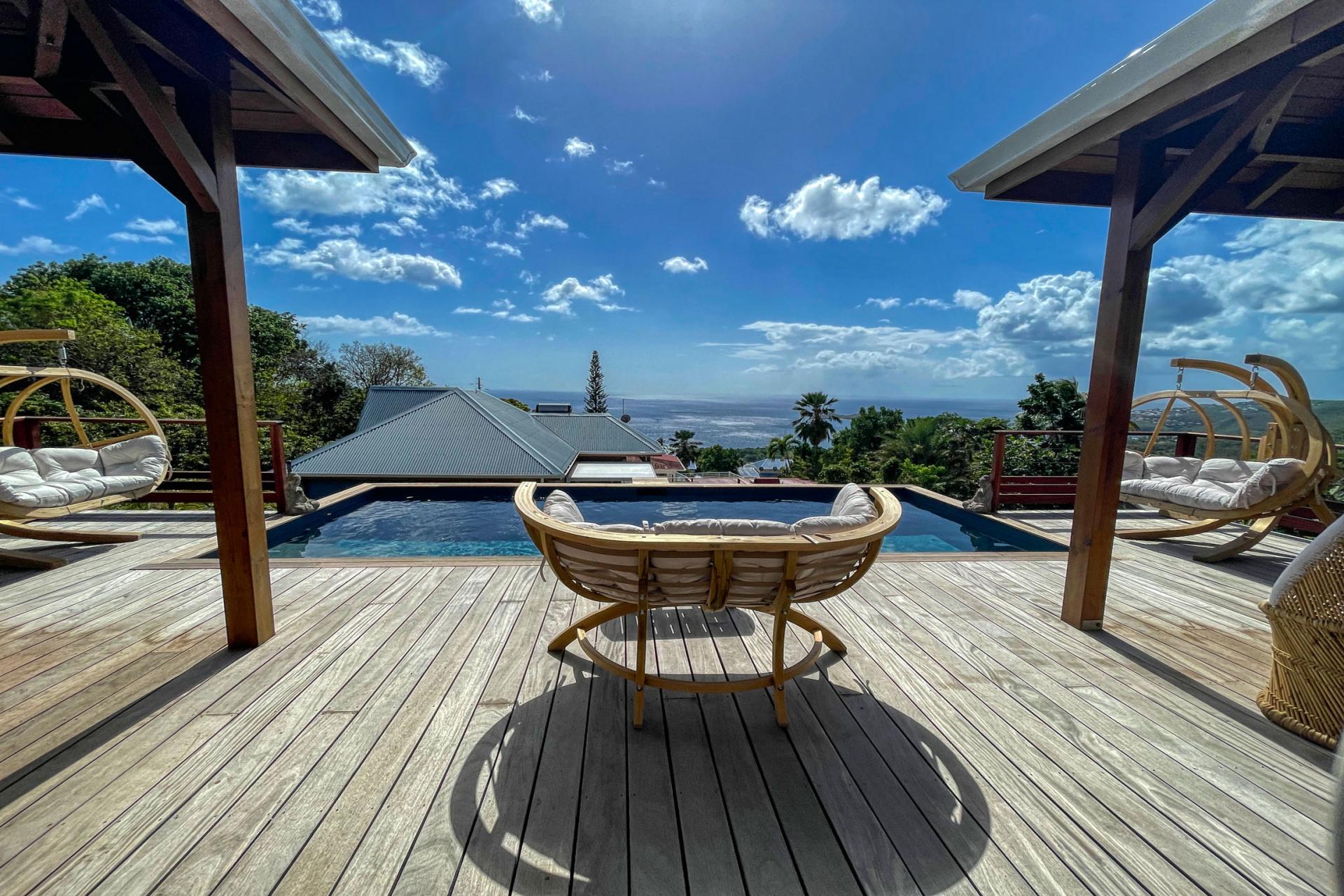 Location Villa 3 chambres Bouillante Guadeloupe-vue mer