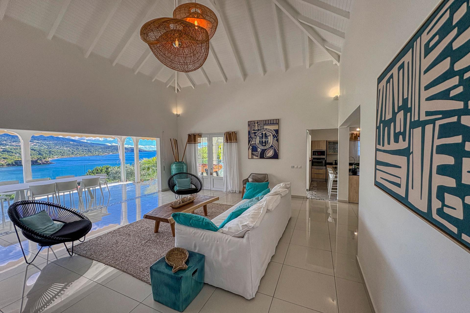 Location villa piscine Bouillante Guadeloupe_Vue plage de Malendure