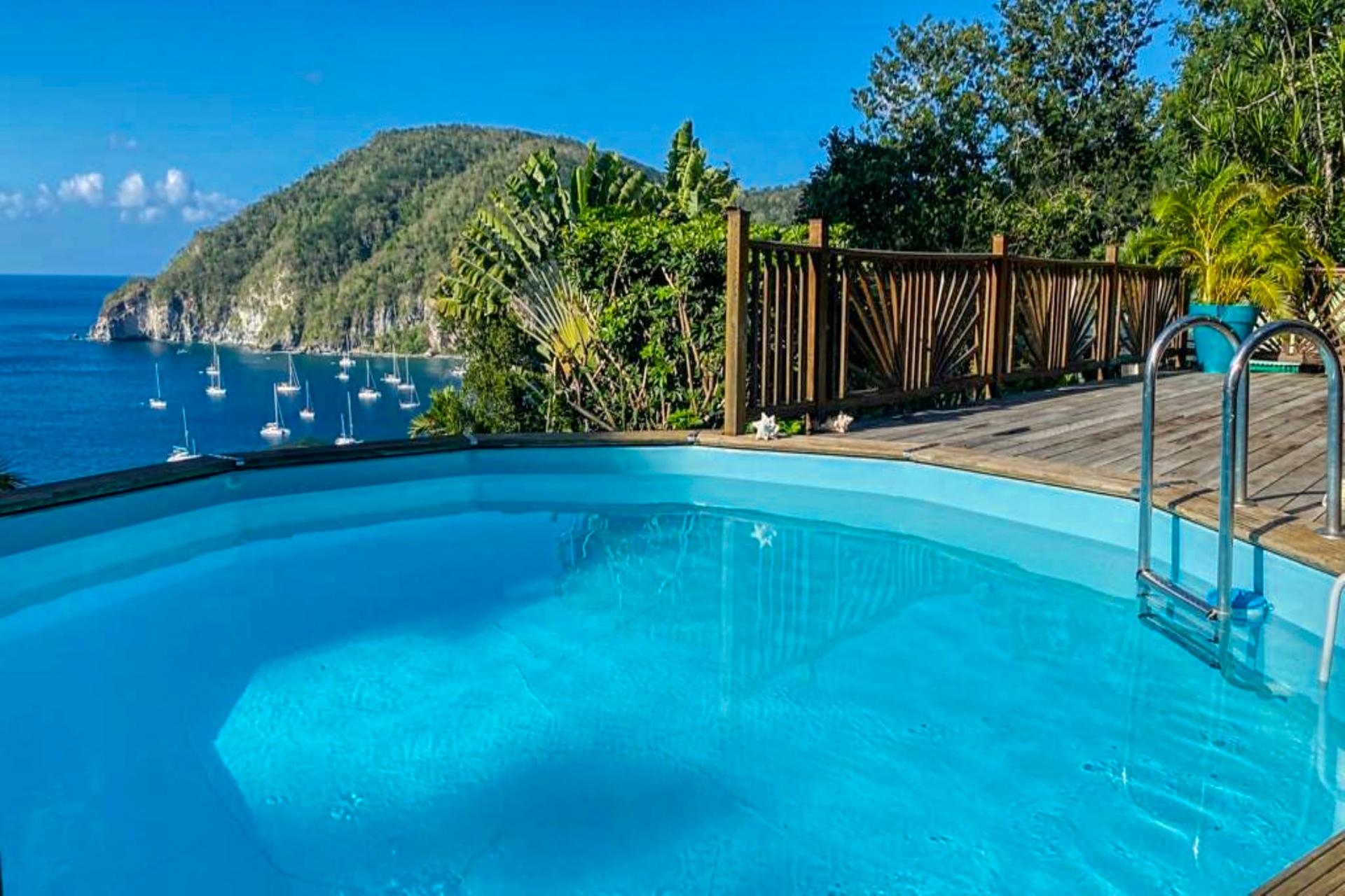 A louer villa Deshaies Guadeloupe - Vue Baie de Deshaies