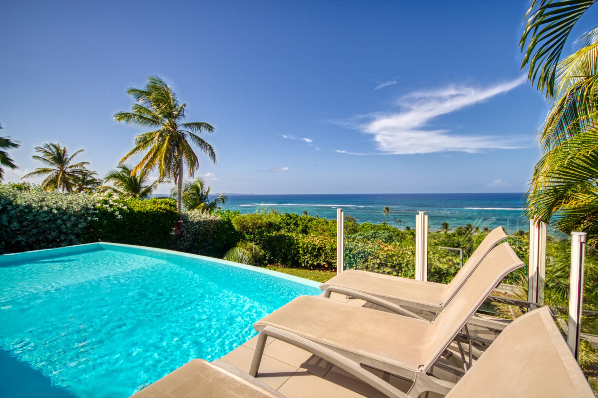 Rental luxury villa sea view Guadeloupe - sea view from the terrace