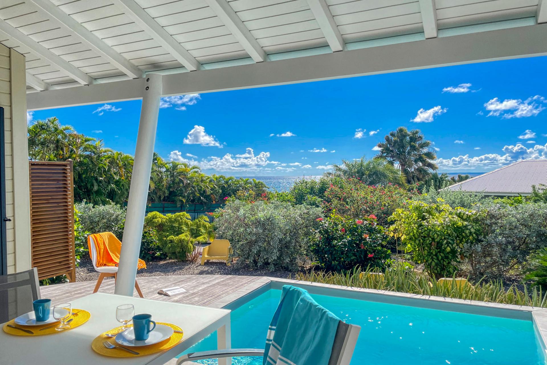 Villa 1 chambre pour 2 personnes avec piscine vue mer Ste Anne Guadeloupe