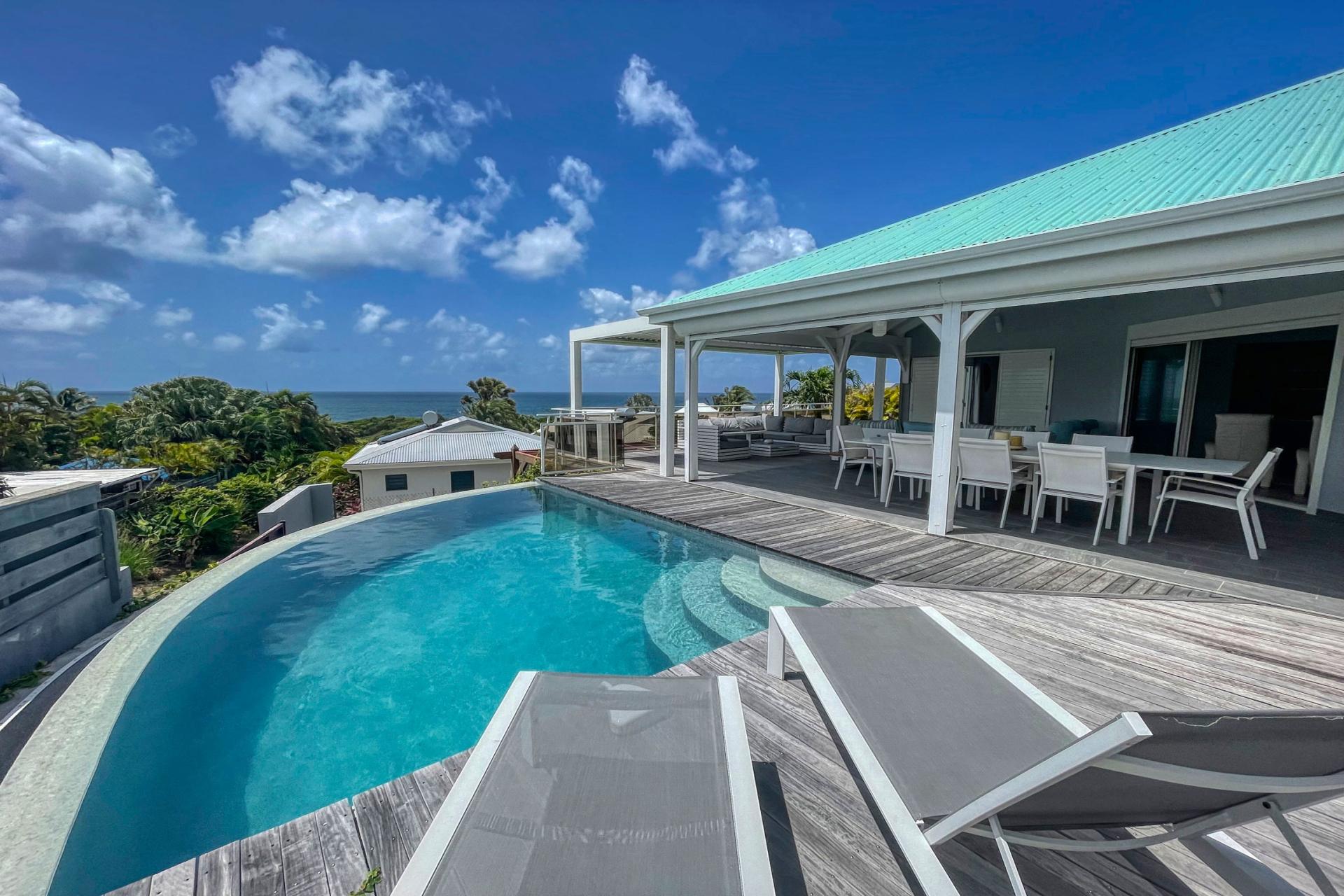 1.Location villa piscine vue mer Sainte Anne Guadeloupe_Piscine vue mer