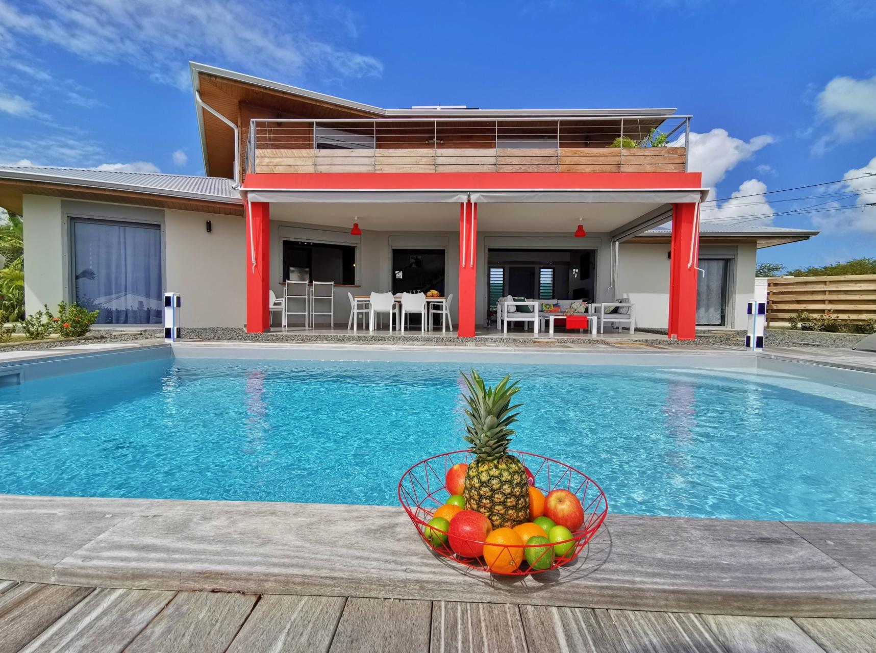 Guadeloupe St François villa à louer pour 8 personnes avec piscine et vue mer