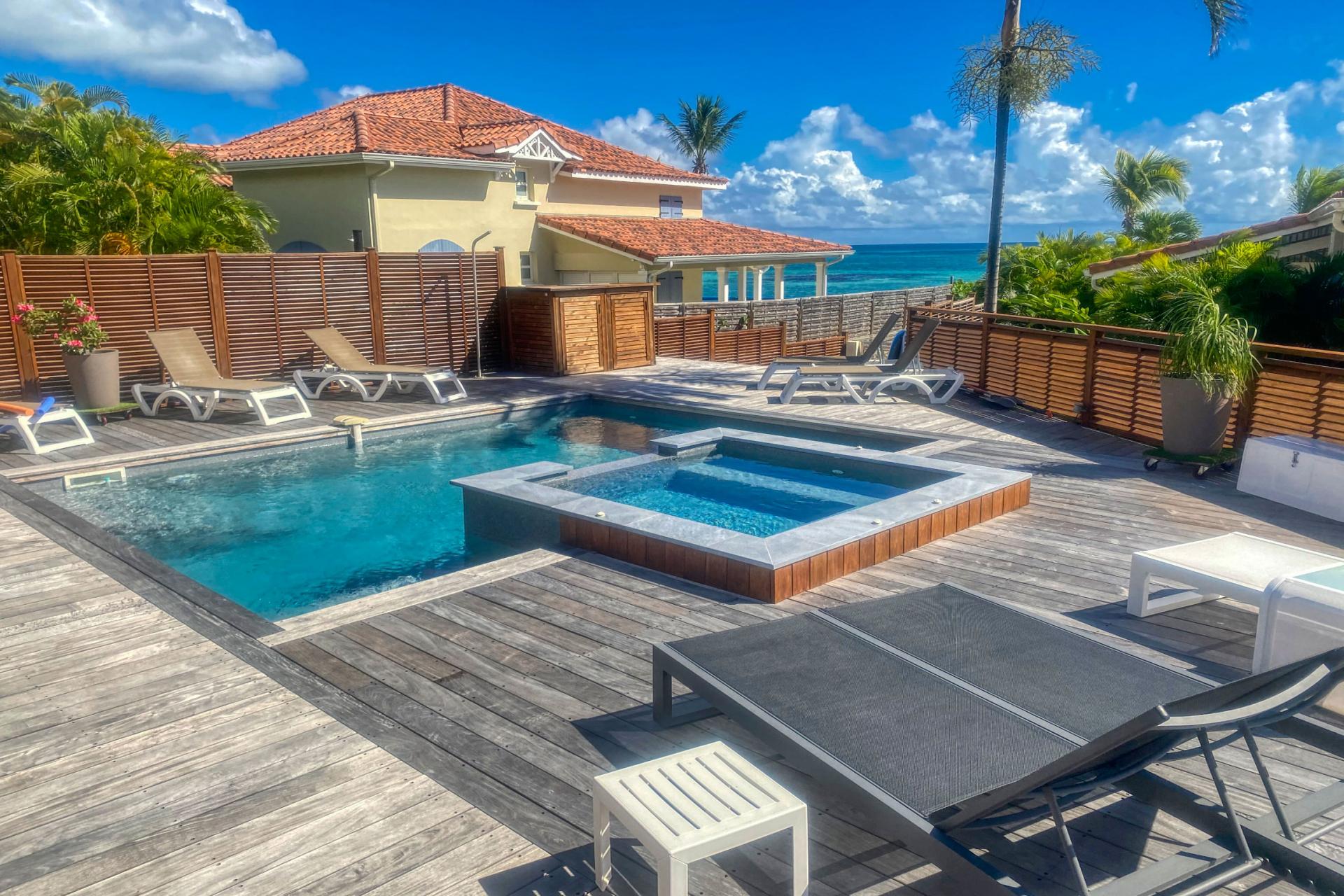 Location Villa Guadeloupe - Piscine et vue mer