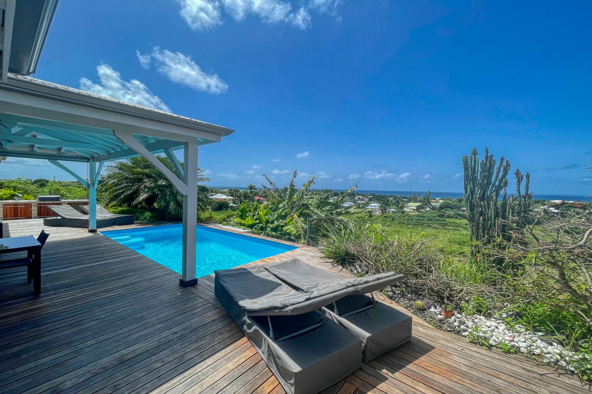 Location villa Guadeloupe Saint François - Villa 2 chambres 4 personnes - tout confort piscine vue mer