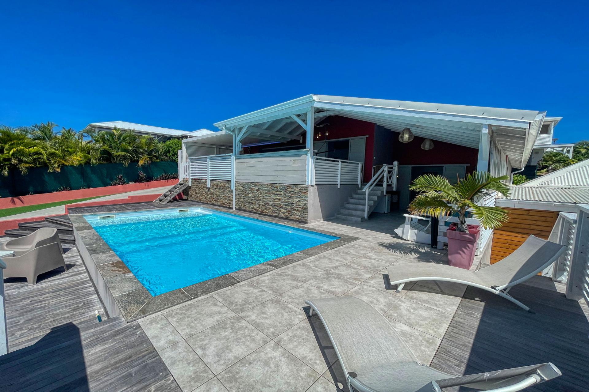 Location villa 3 chambres Saint François Guadeloupe-piscine