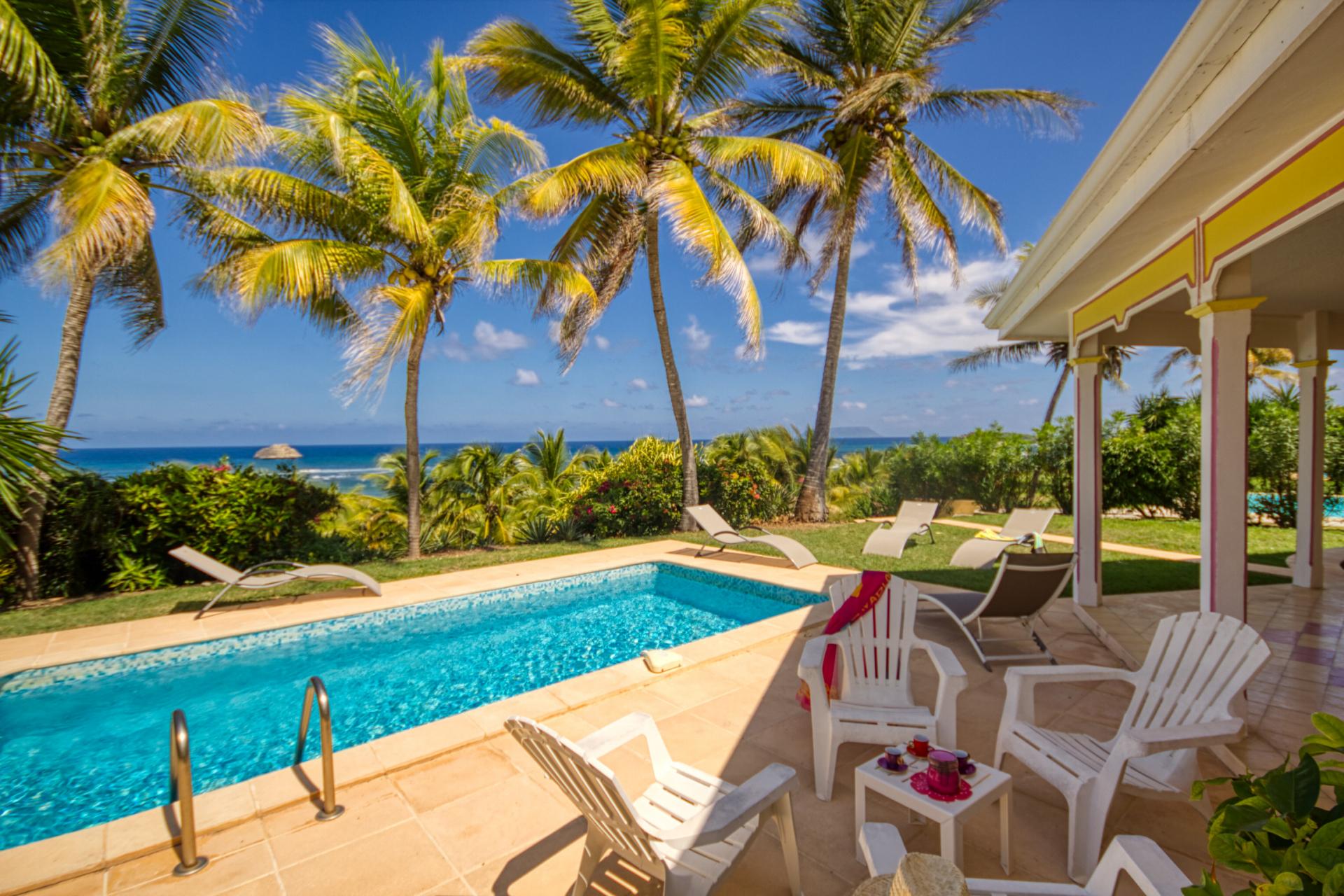 Location villa 3 chambres pour 6 personnes avec piscine et vue mer - Saint François en Guadeloupe