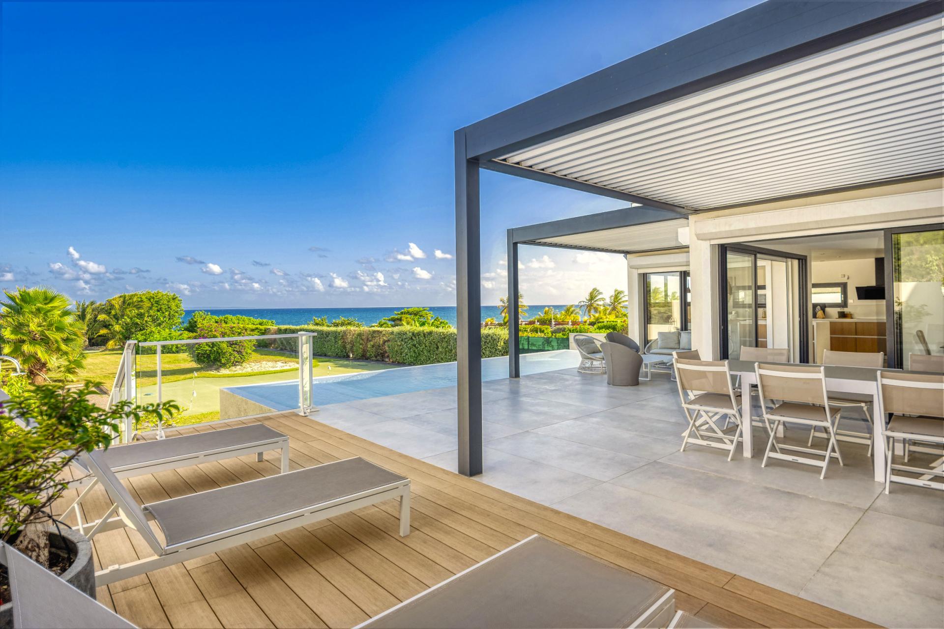 A louer Villa pied dans l'eau Saint François Guadeloupe - Vue mer