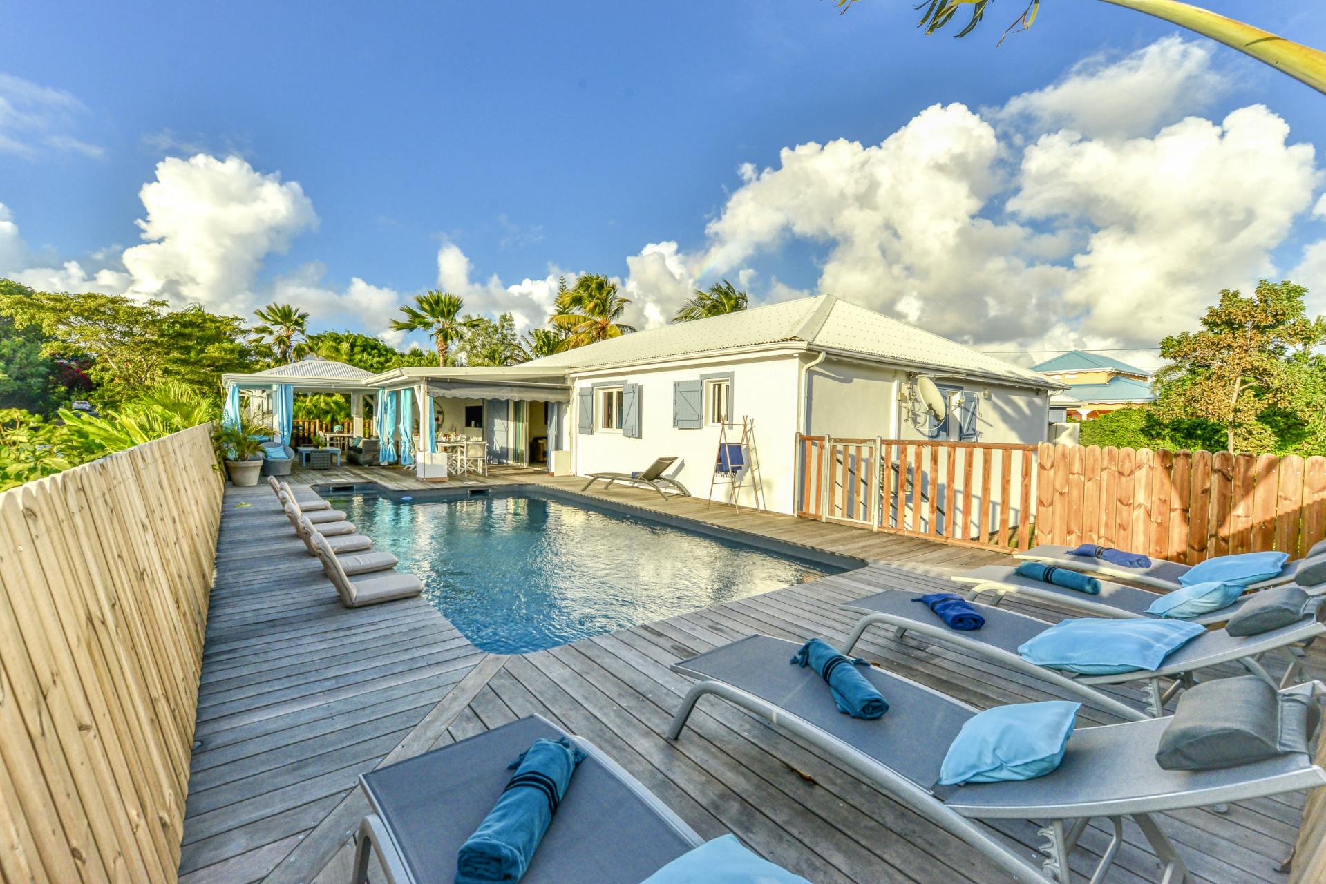 Location villa piscine Saint François Guadeloupe_vue ensemble