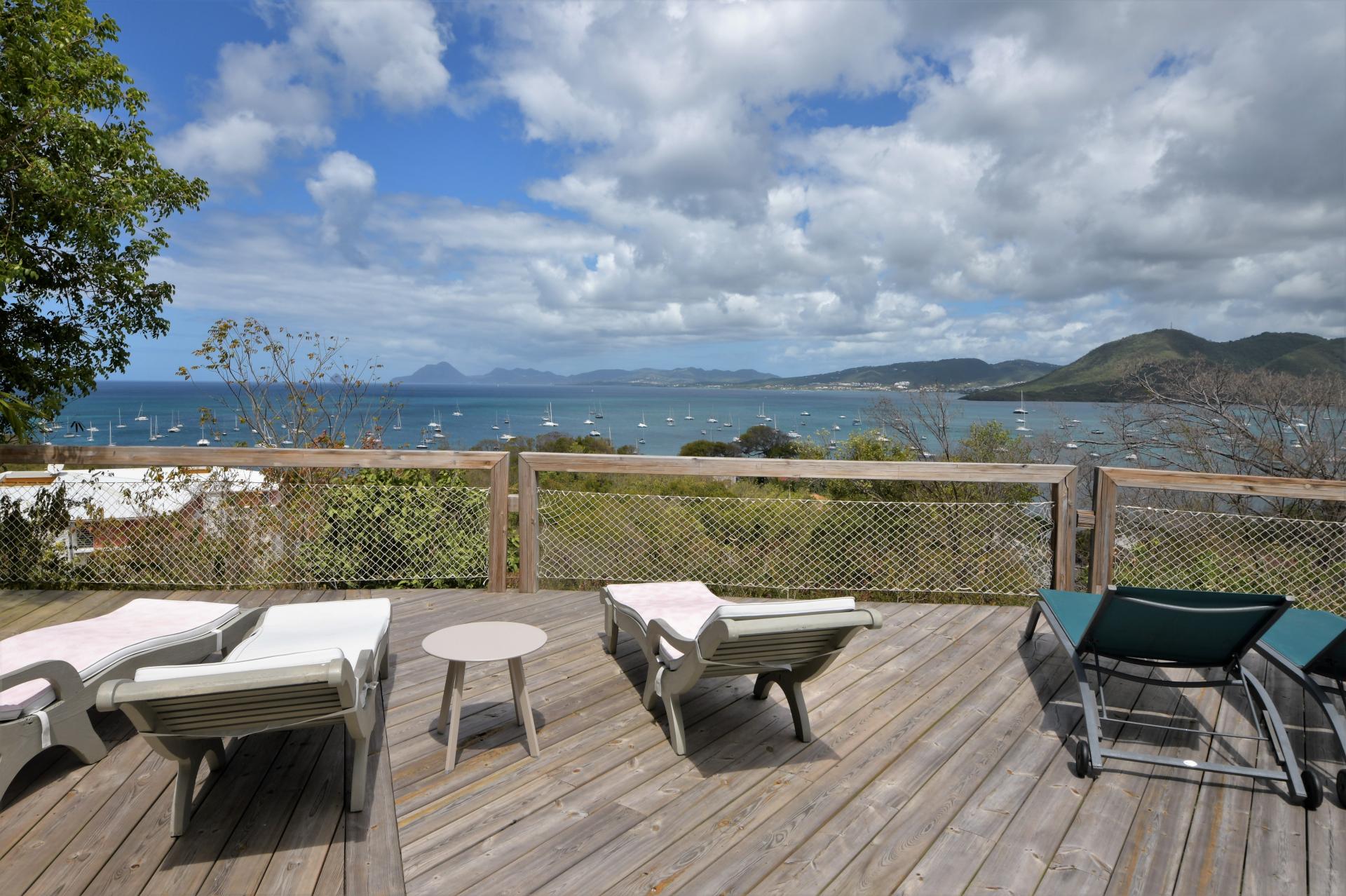 Location vacances Martinique - Studio 2 personnes Sainte-Anne Martinique - Terrasse et vue mer