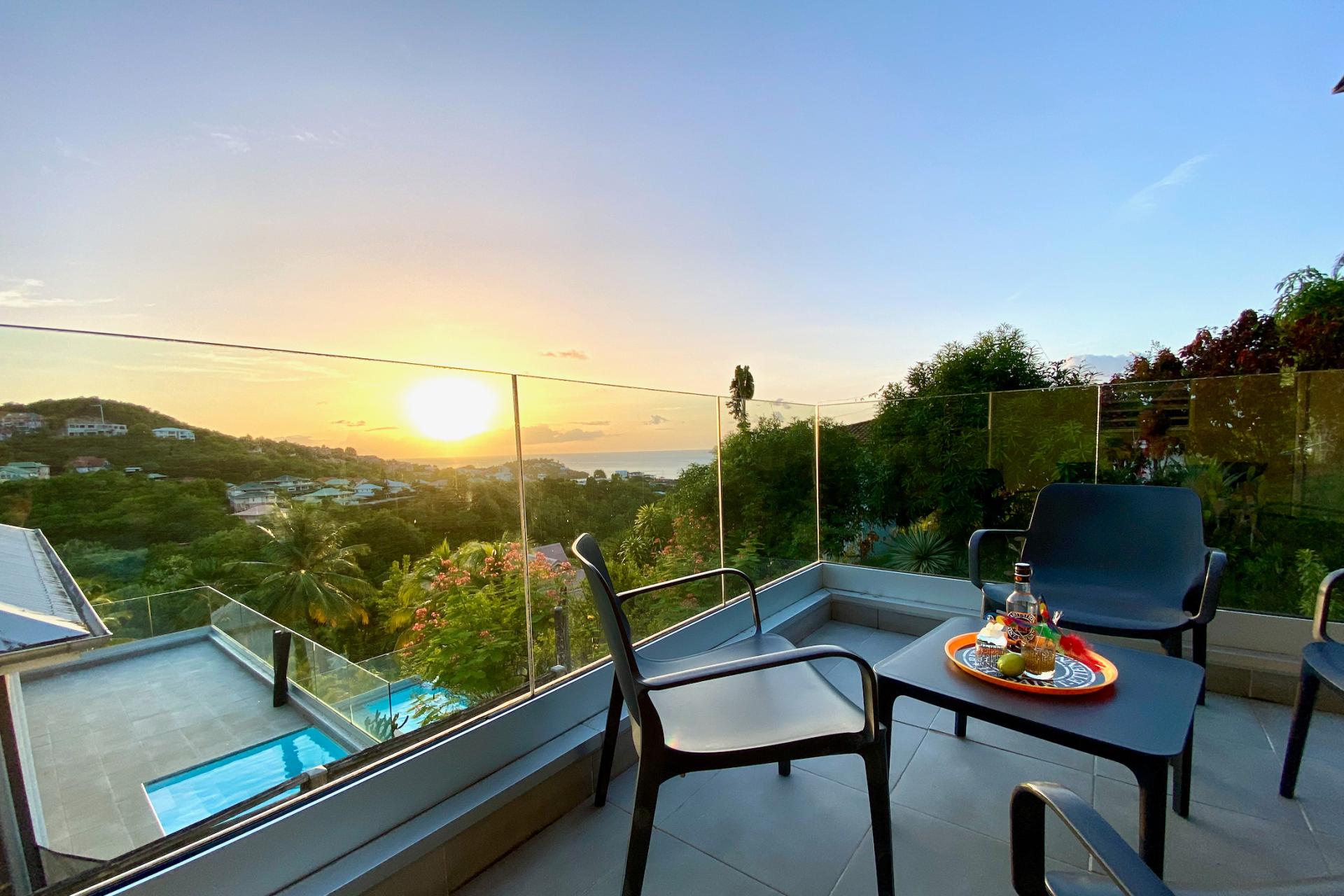 Location villa Trois Ilet Martinique 2 chambres - Coucher de soleil