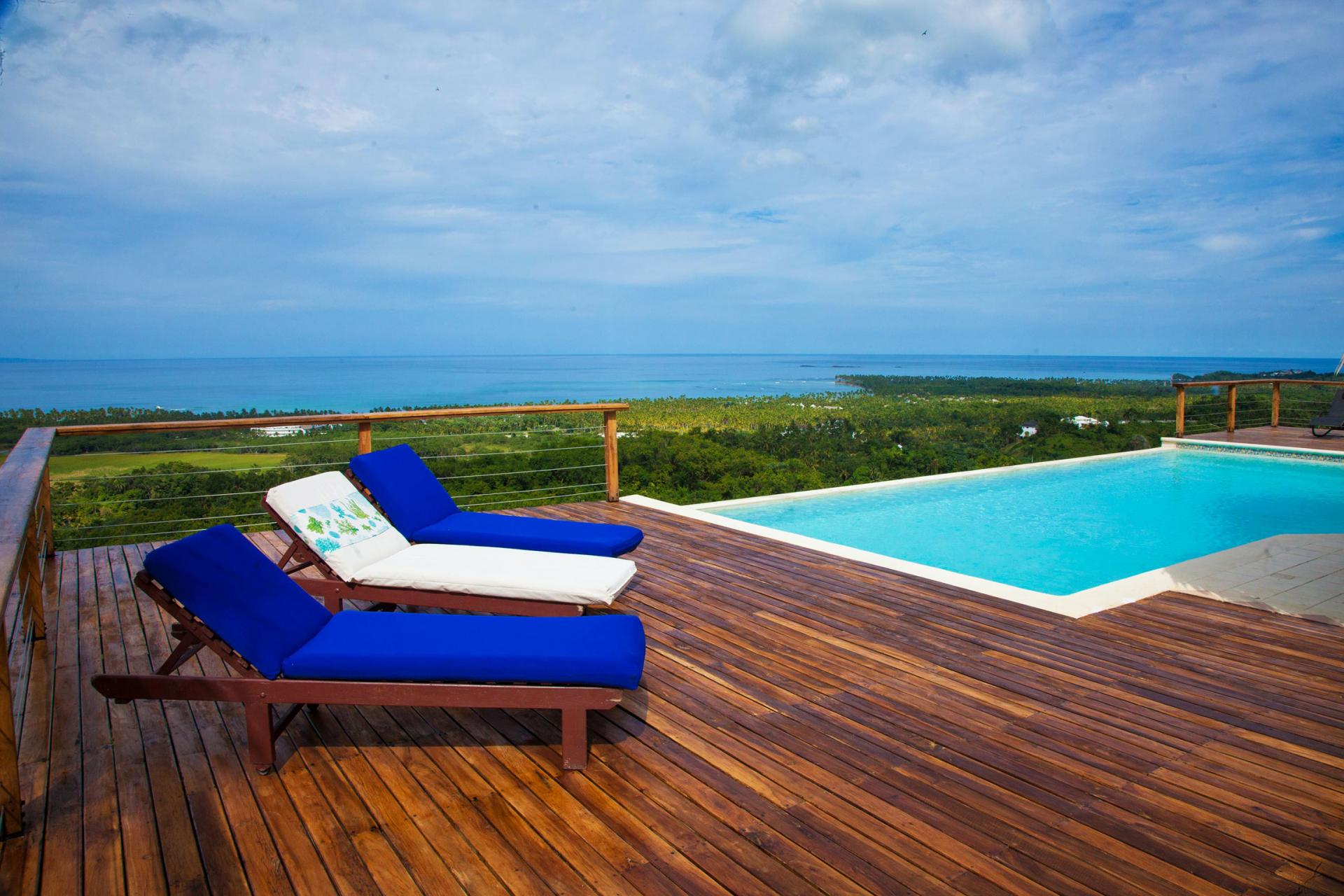 Location villa Las Terrenas - La piscine avec vue mer