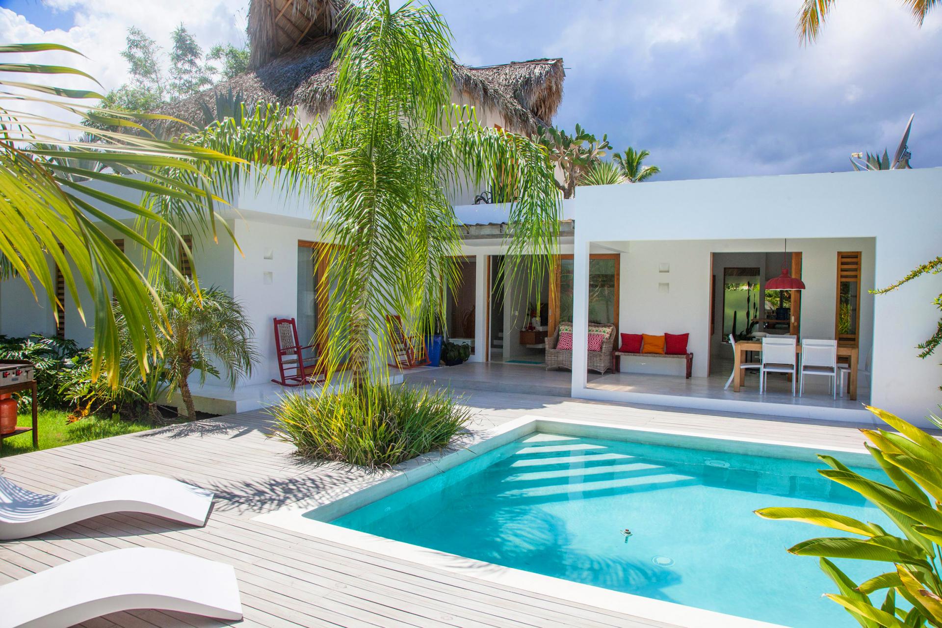 Location villa Las Terrenas - La piscine et la terrasse