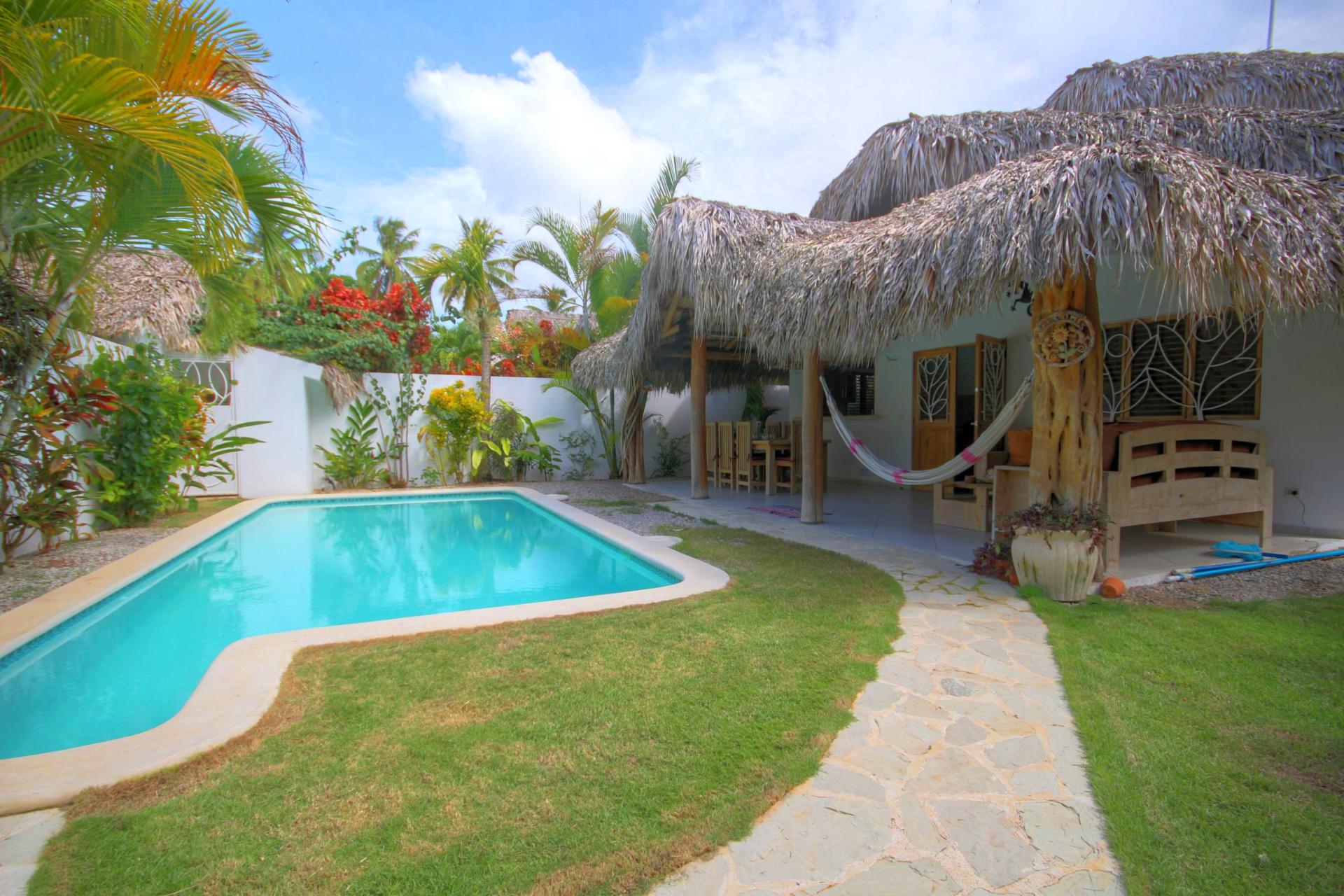 Location villa Las Terrenas - La villa et la piscine