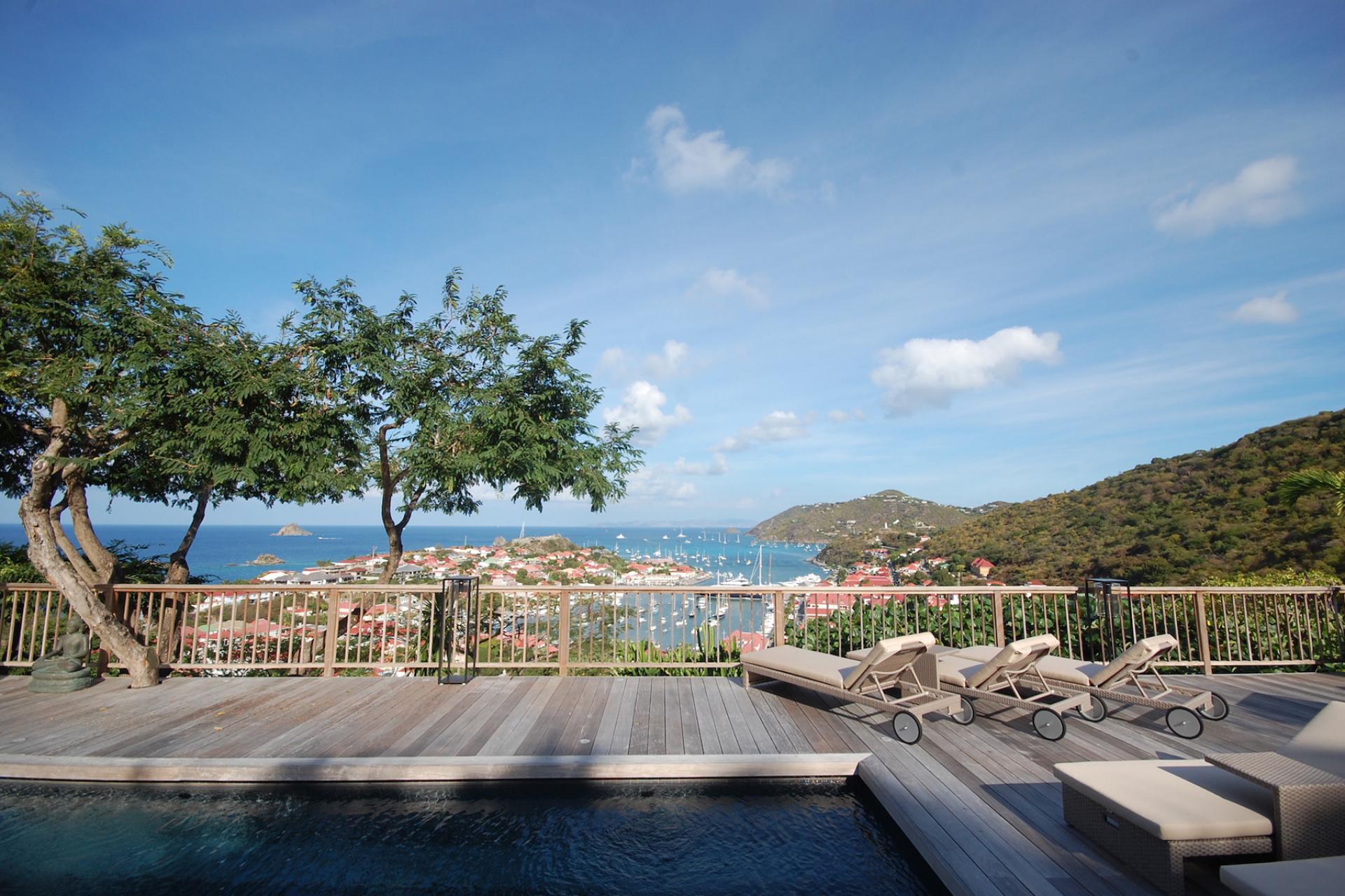 Location villa Gustavia - La vue depuis la terrasse