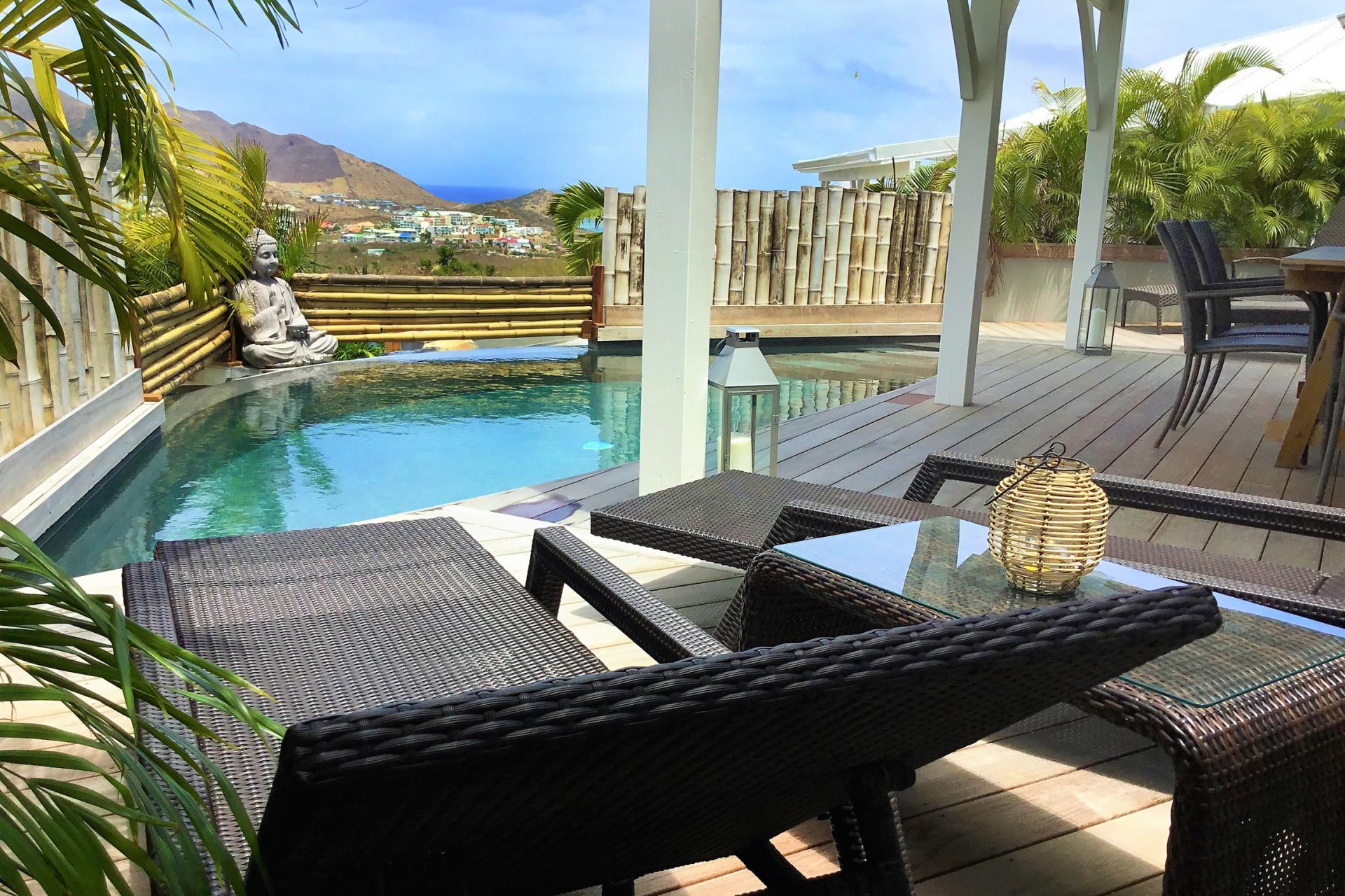 St Martin villa rental - Sea view from the pooll