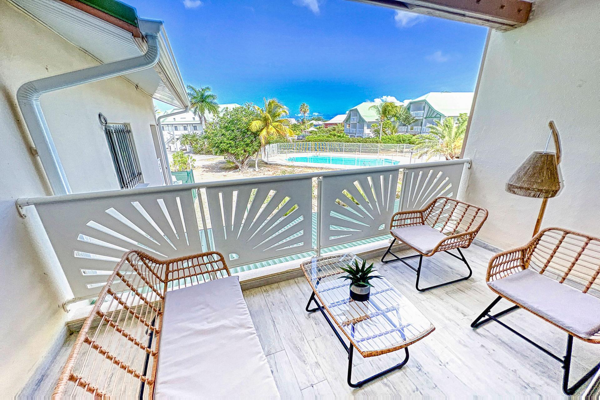 Location Duplex 3 chambres Orient Bay St Martin-terrasse-10