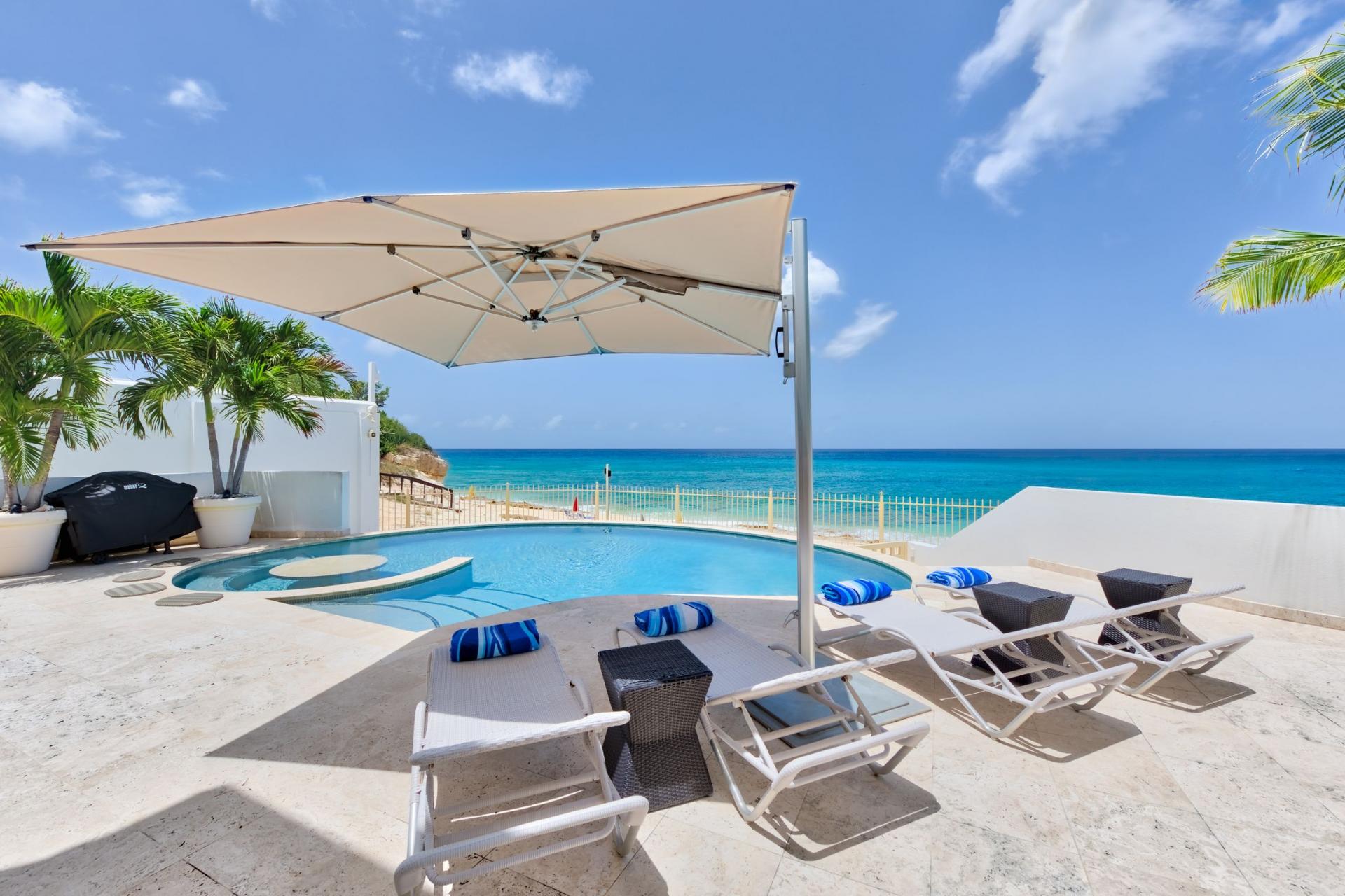 Location St Martin- Villa face à la plage