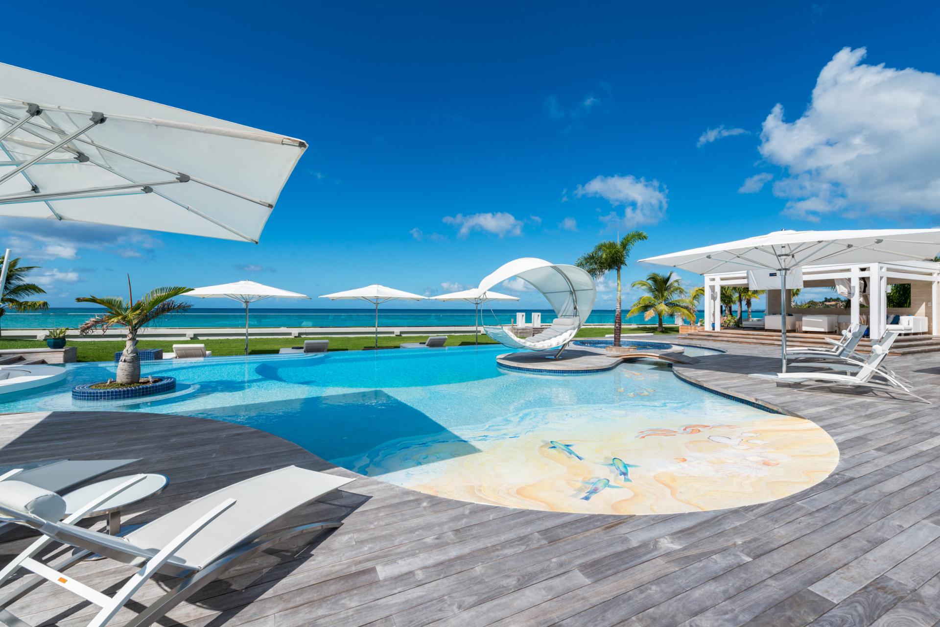 Location villa Saint Martin Piscine et vue mer