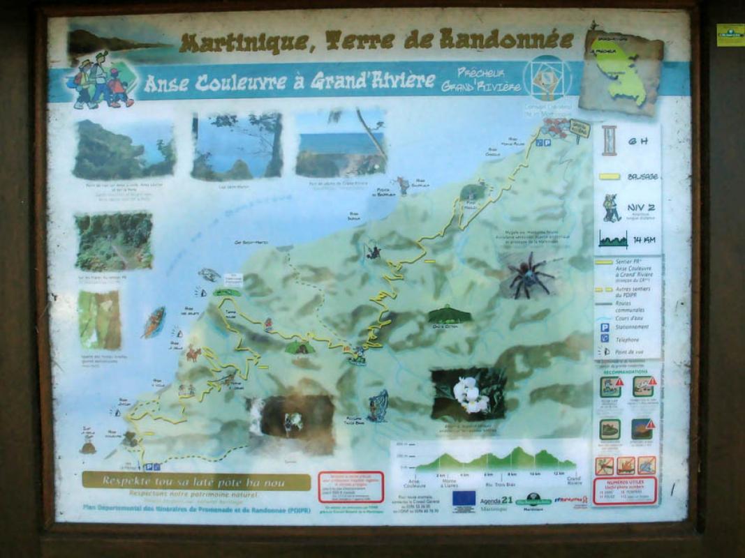 Carte au départ Anse Couleuvre - Grand Rivière
