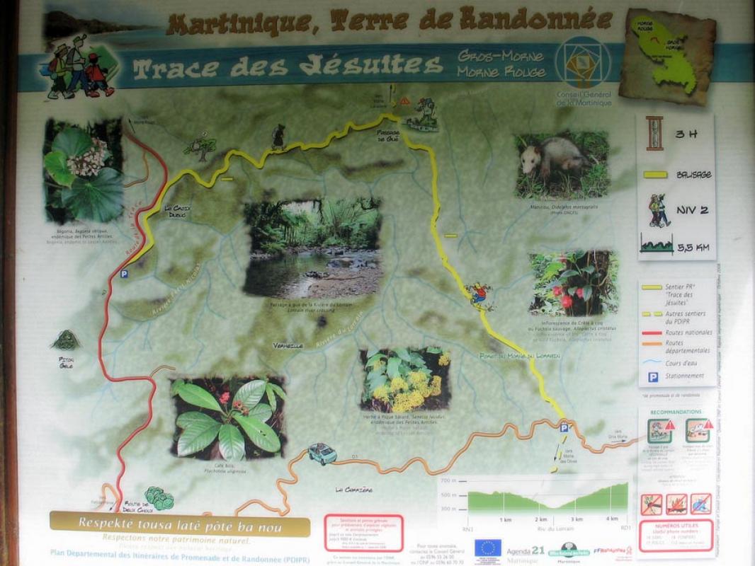 Carte au départ de la Trace des Jésuites