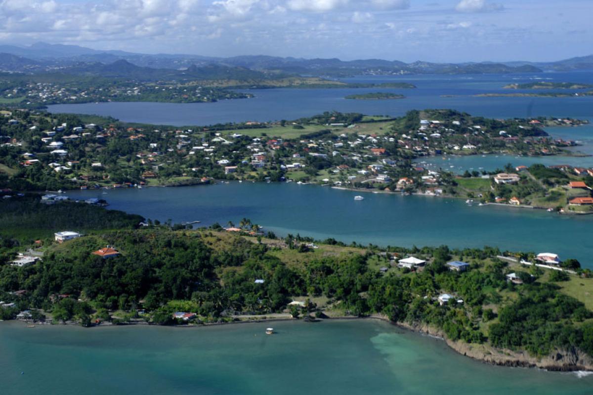 Vue aérienne de la baie du François