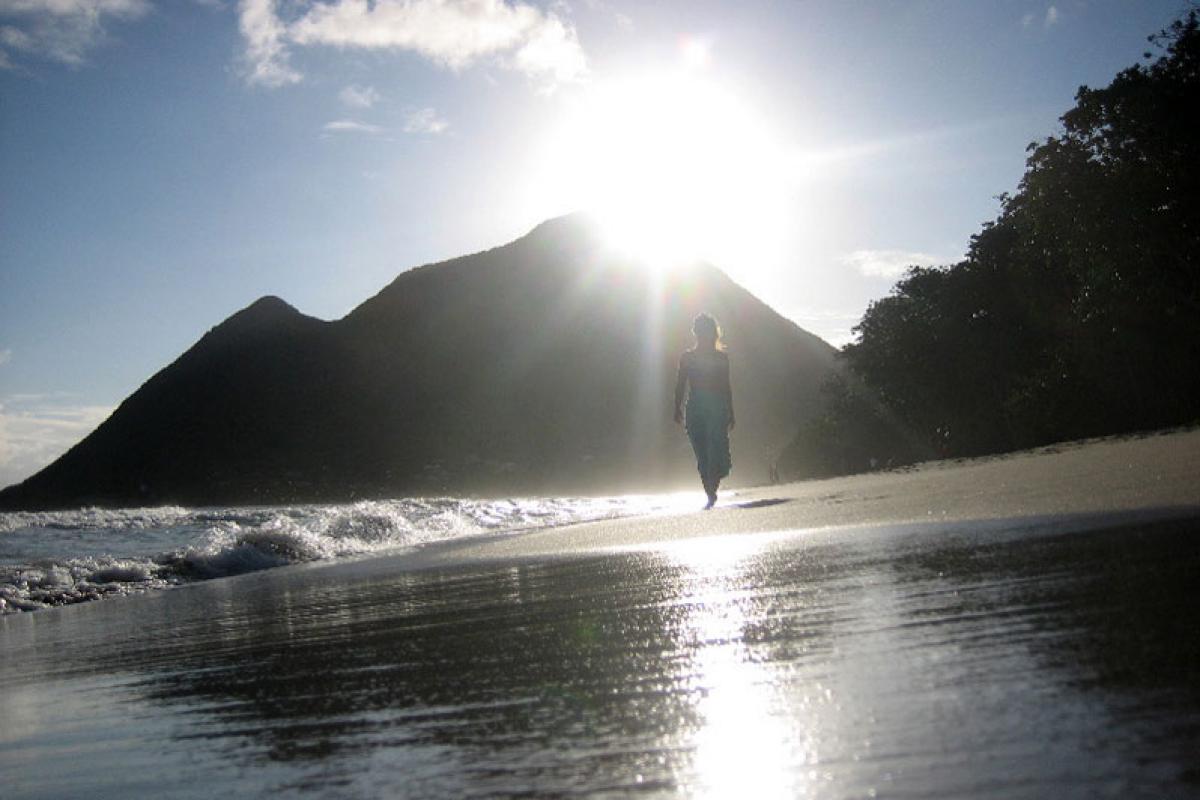 Beach of the Diamant - Sunset on le Morne Larcher