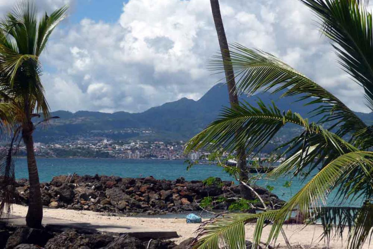 Pointe du bout beach - view of Fort de France