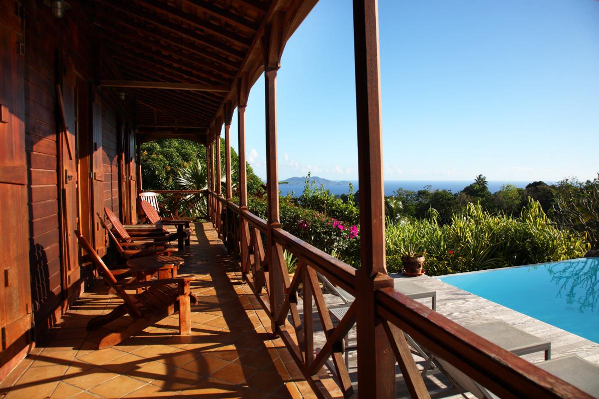 Le Jardin Malanga Guadeloupe - Photo hotel de charme - Vue des terrasses