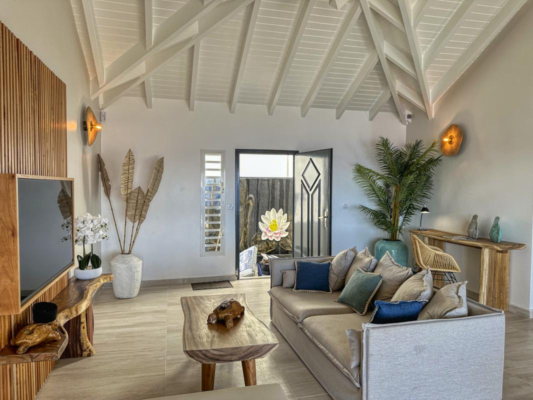 A louer villa face Ilets Pigeon Bouillante Guadeloupe_ Salon 