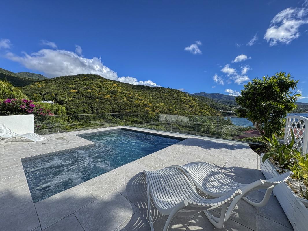 Location villa piscine Bouillante Guadeloupe_Piscine vue mer
