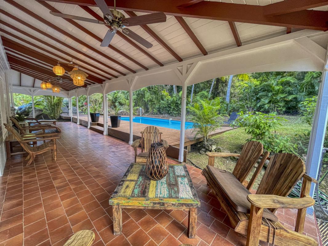 Location Villa 12 personnes Deshaies Guadeloupe-terrasse