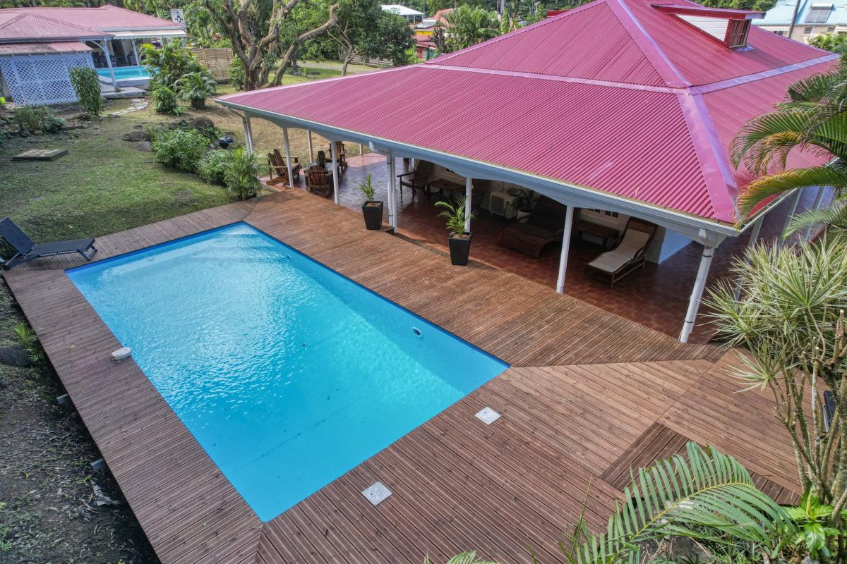 Location Villa 12 personnes Deshaies Guadeloupe-vue hauteur