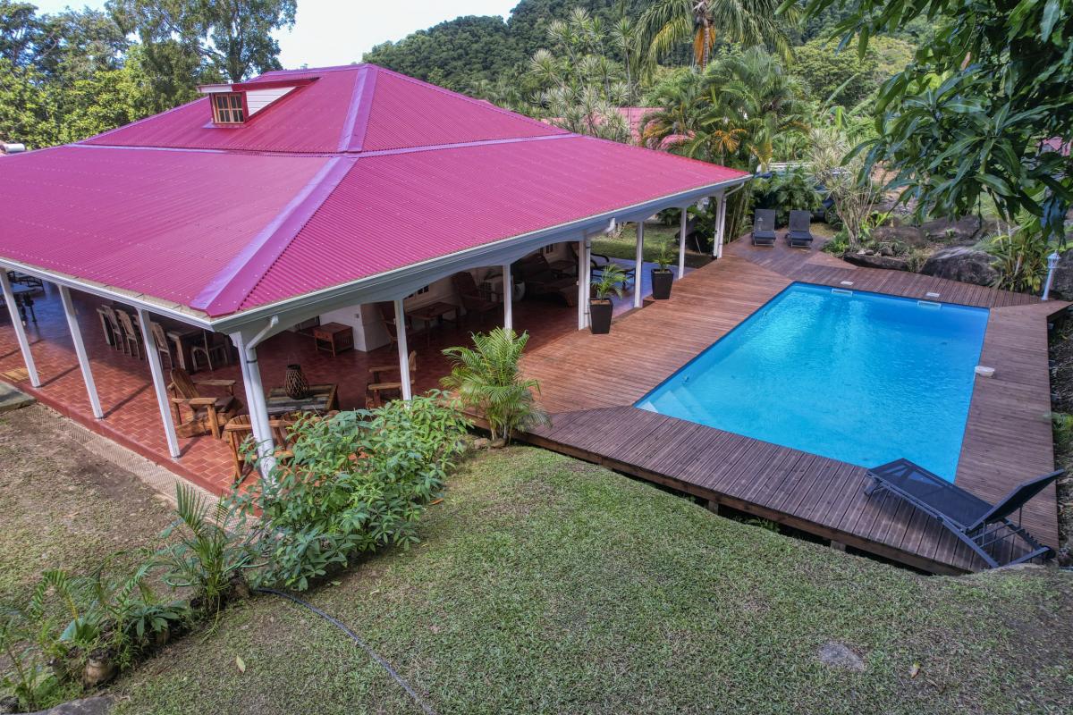 Location Villa 12 personnes Deshaies Guadeloupe-vue hauteur
