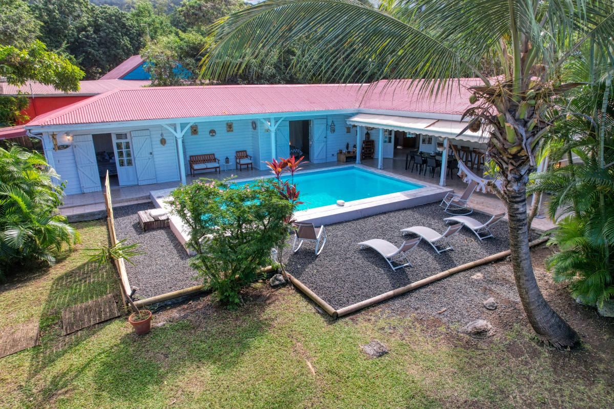Location Villa 6 personnes Deshaies Guadeloupe-vue hauteur