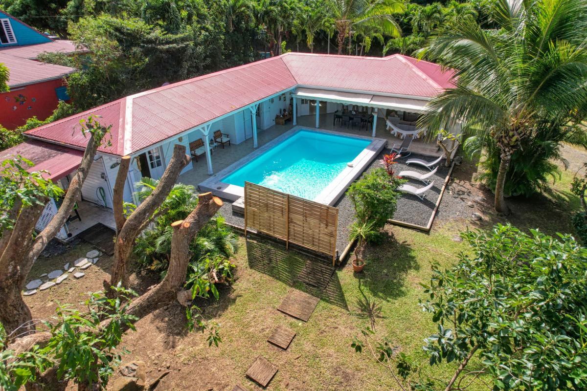 Location Villa 6 personnes Deshaies Guadeloupe-vue hauteur