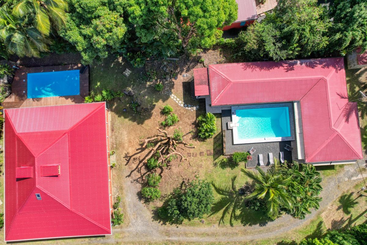 Location Villa 6 personnes Deshaies Guadeloupe-vue hauteur